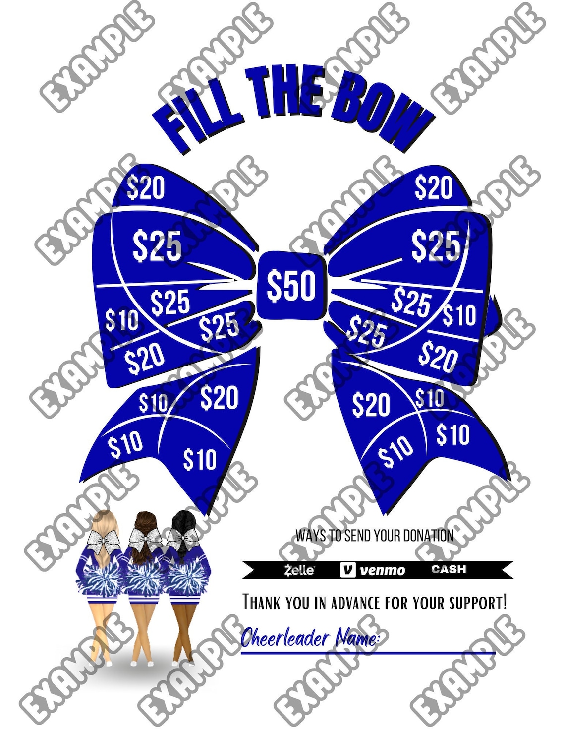 Fill My Bow Fundraiser Sheet Etsy Fill My Bow Fundraiser Sheet Etsy