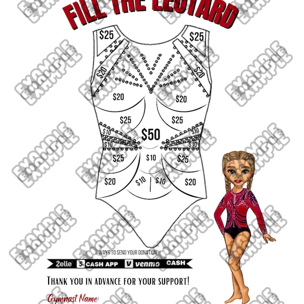 Fill My Leotard Fundraiser Sheet