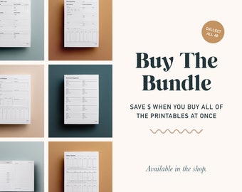 FULL Printable Bundle | Digitally Editable | US Letter | Instant Download | Modern & Minimal Design