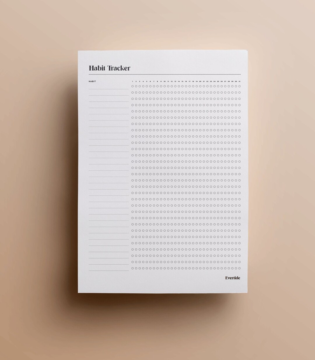 Habit Tracker Printable | US Letter | Instant Download | Modern ...
