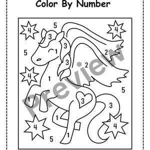 Animal Color by Number Worksheets for Kids | 14-page Preschool Animal ...