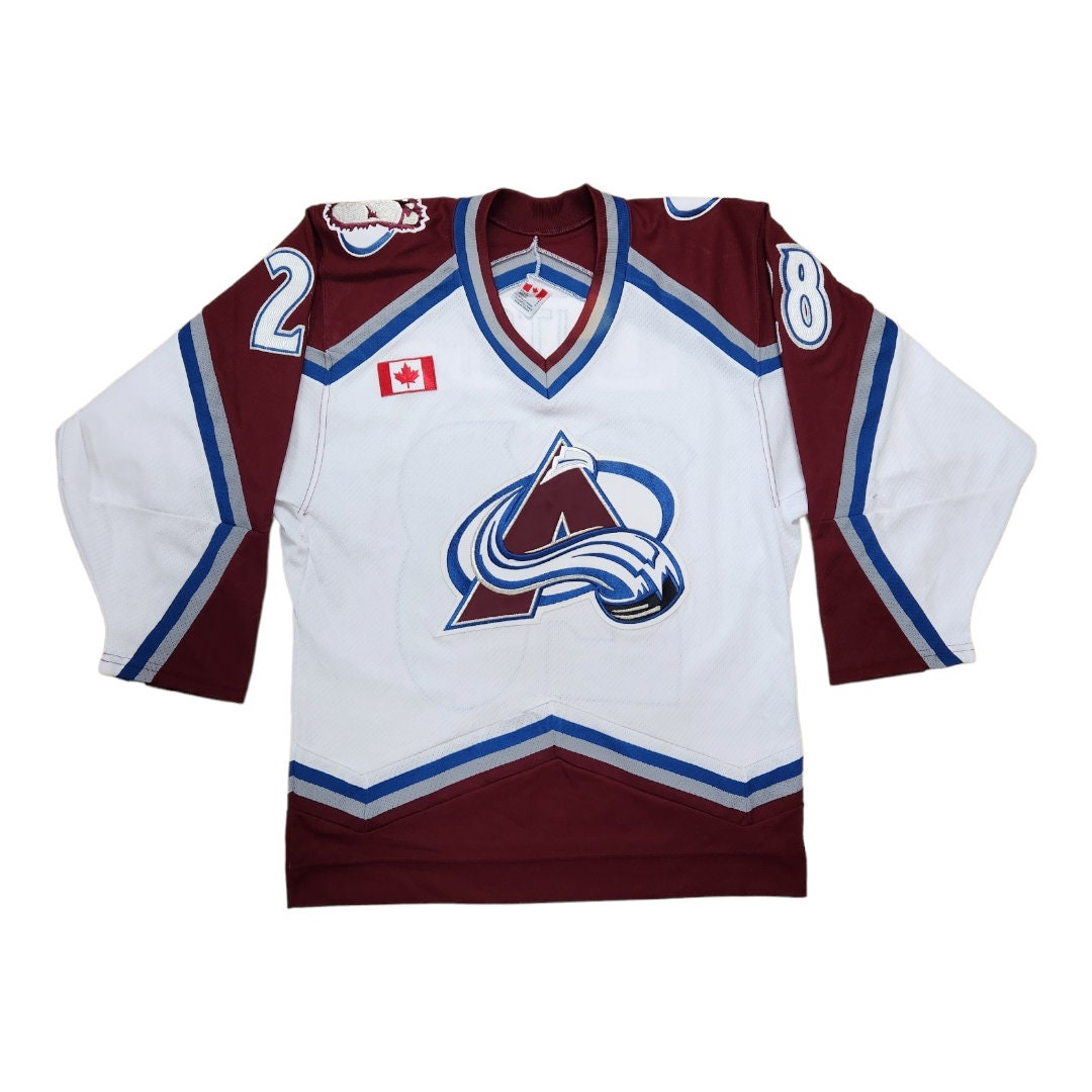 Colorado Avalanche Jersey Large White Maroon NHL Hockey CCM Stanley Cup