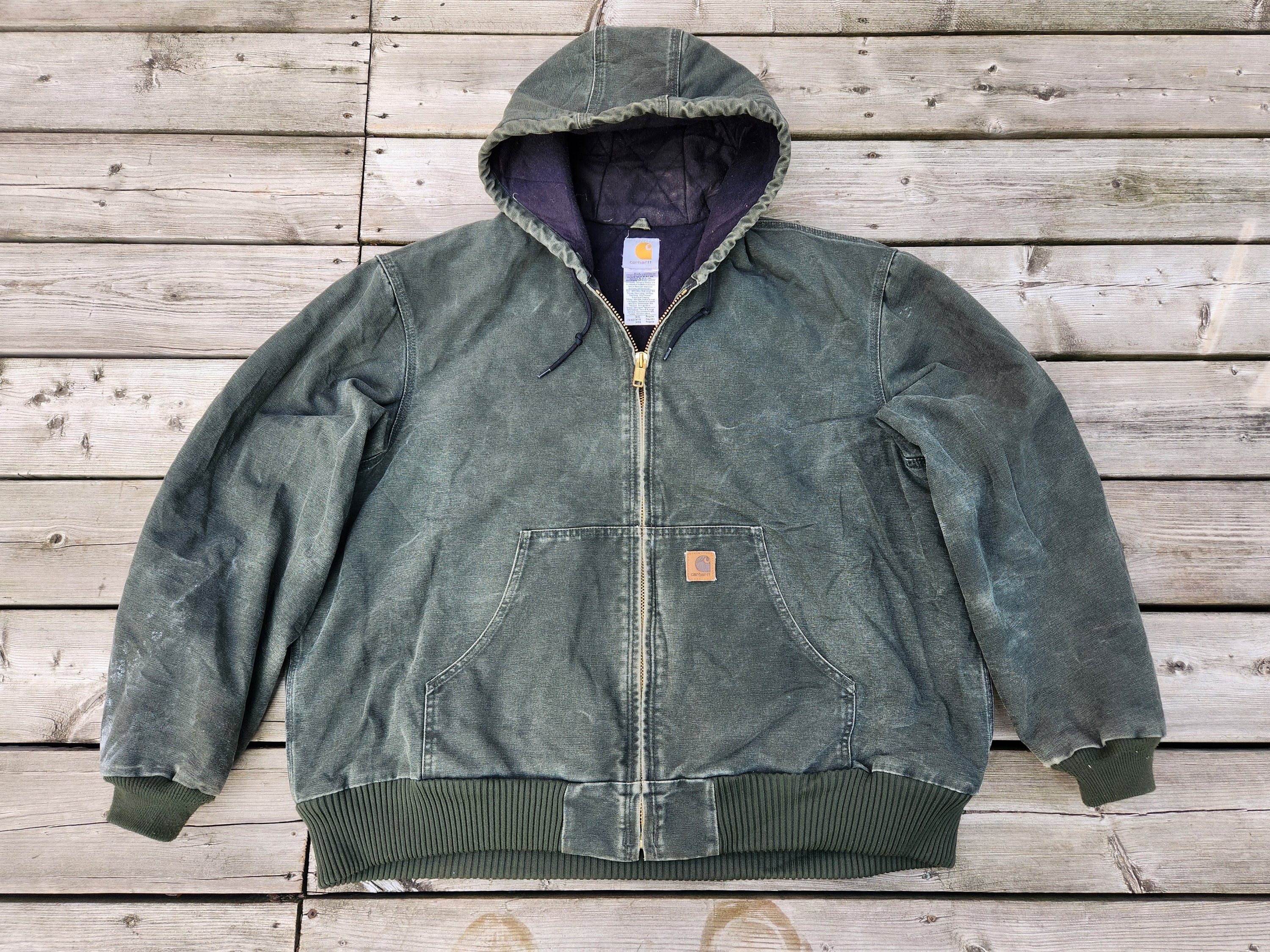 Vintage Carhartt J130 MOS Faded Distressed Canvas Hooded Vintage Carhartt J130 MOS Faded Distressed Canvas Hooded