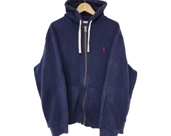 Vintage Polo Hooded Sweatshirt Zip up Hoodie PRL Ralph