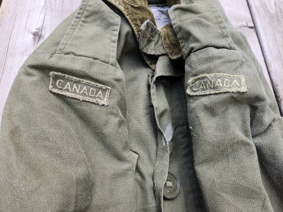 Vintage 70s Canadian MK-2 Field Jacket Combat Coat Size 1 Short
