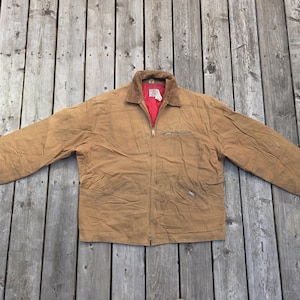 Vintage Carhartt Detroit-jas uit de jaren 80: met quilt gevoerde werkkleding, maat 50 lang
