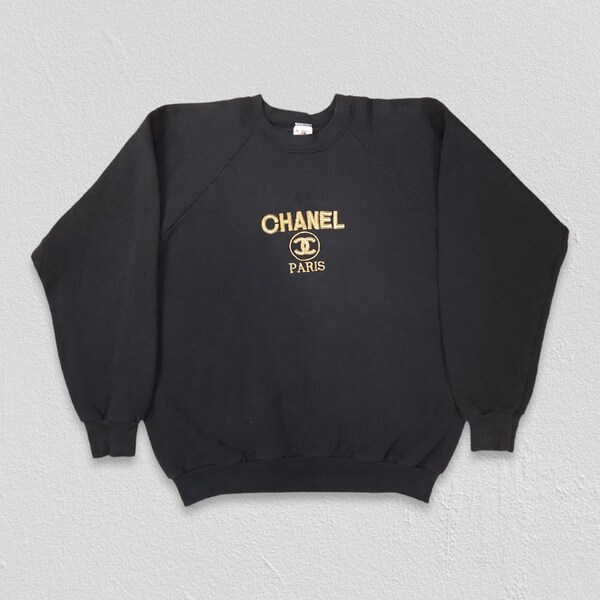 Vintage 80s Bootleg Gold Embroidered Chanel Sweatshirt