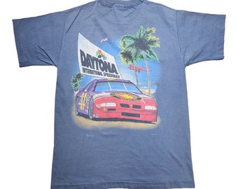 Vintage 1997 Daytona Florida Nascar Racing T-Shirt Single Stitch Streetwear Retro Style Size Medium