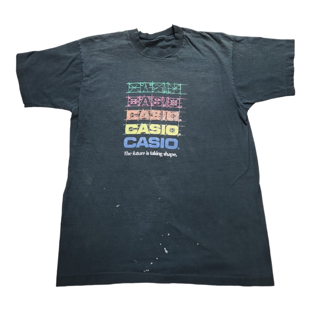 Vintage Casio L T shirt Retro T shirt Black Casio Single