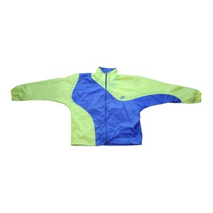 Vintage Nike Windbreaker Colorblock Nike Windbreaker Neon Blue / Size Large