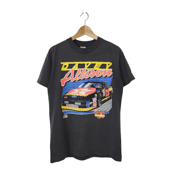 Vintage 1991 Davey Allison Nascar Racing Texaco Havoline Crewneck T-Shirt Made in USA