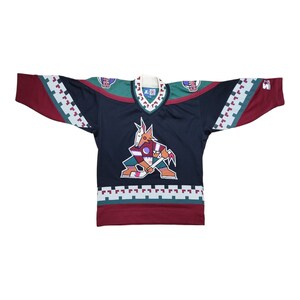 PHOENIX ARIZONA COYOTES Kachina Men Sewn NHL Vintage Hockey Jersey M  Starter