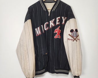 Vintage Mickey's League Baseball Jacke Doppelseitig Reversibel / Größe XXL