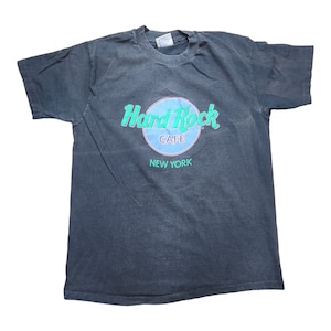 古着 90s Hard Rock Cafe 「NEW YORK」 本革 レザー × ウール