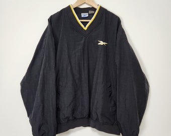 Vintage Reebok Nylon Windbreaker V-Neck Jacket / Size Large