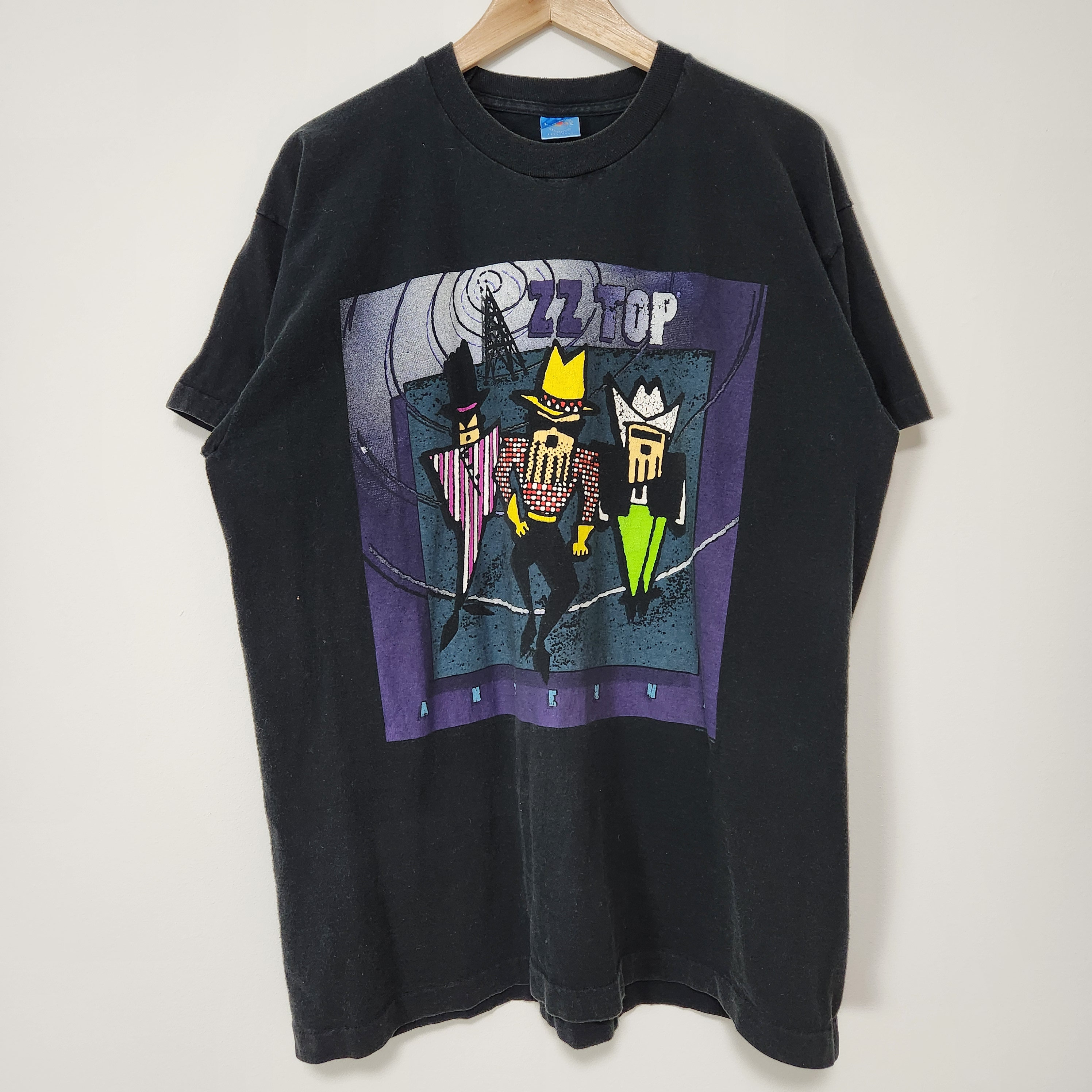 Vintage ZZ Top Antenna World Tour Shirt Adult XL Music 90s
