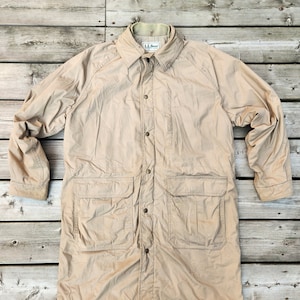 Vintage 1980er Jahre LL Bean Blanket gefütterte Chore Jacket Beige Chore Jacket / Size Large