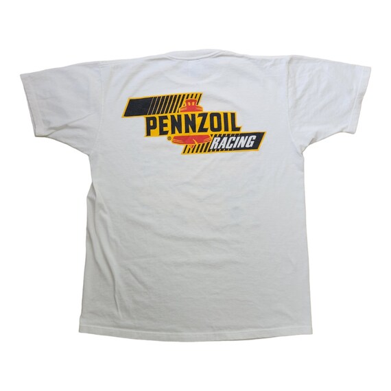 Vintage Pennzoil, Large, Racing, White T-shirt, Made in USA