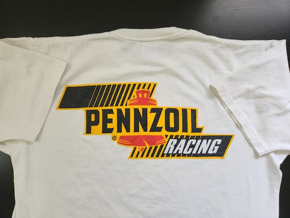 Vintage Pennzoil, Large, Racing, White T-shirt, Made in USA