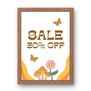 30% Off Sign, 30 Percent Sale, Printable Boutique Sale Sign, Retail Store Price Reduction, Promotion Signage, Summer Autumn Clearance Sales