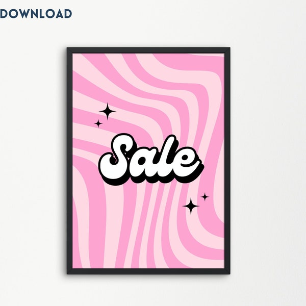 Pink Sale Sign, Boutique Signage, Retail Store Poster, Shop Discount, Pretty Aesthetic, Clearance Season Sales, Printable, Digital Download