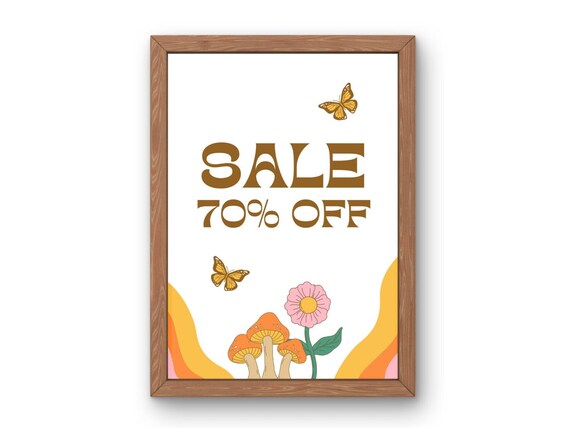 70% off Sign, Printable Boutique Sale Sign, Retail Signage, Shop