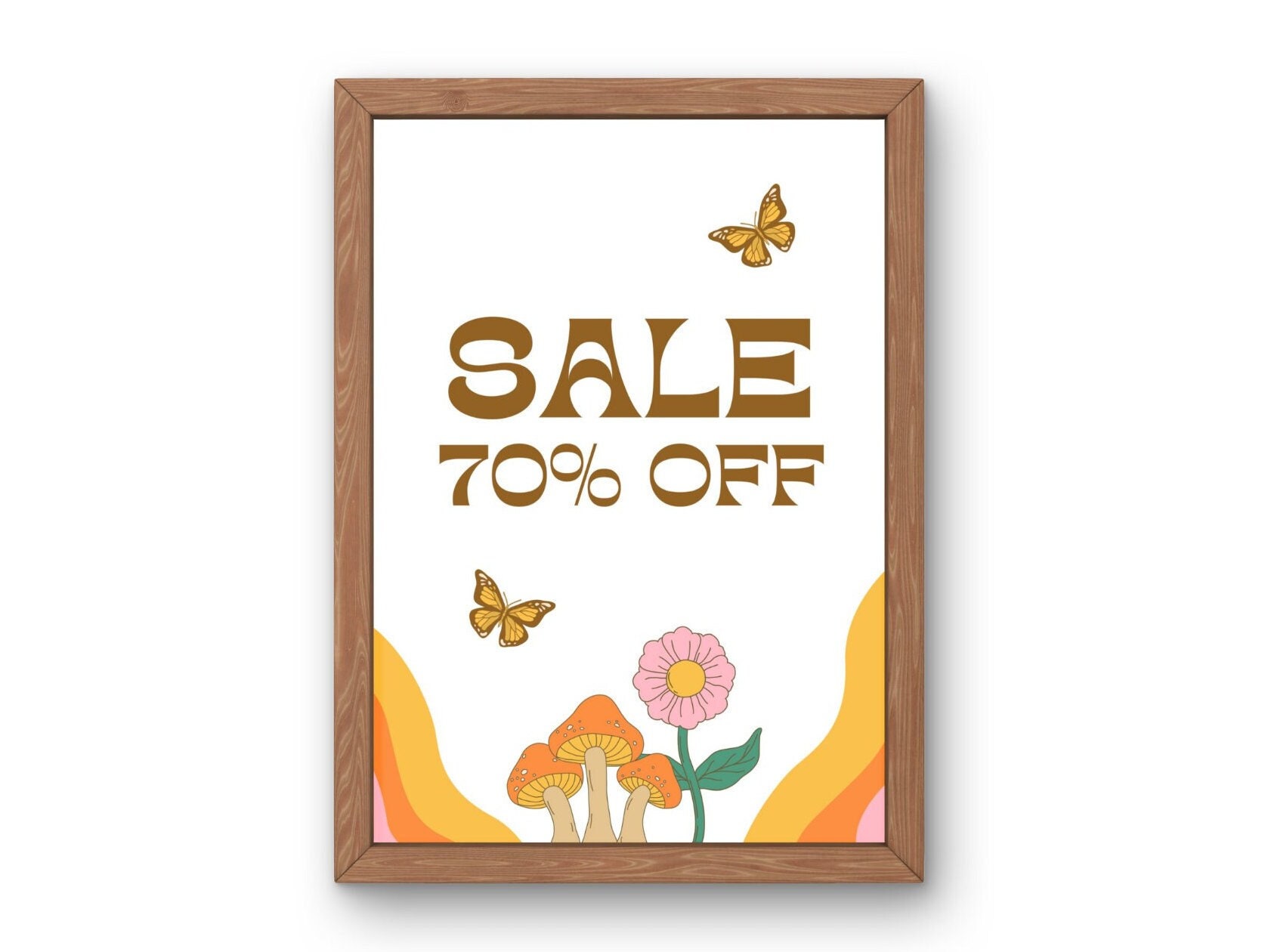 70% off Sign, Printable Boutique Sale Sign, Retail Signage, Shop Discount  Poster, Clearance End of Season, Retro Vintage, Digital Download 