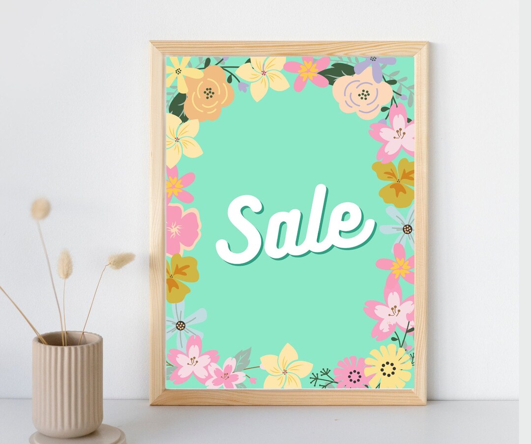Boutique Sale Sign Printable Sale Sign Retail Sign Sale Etsy