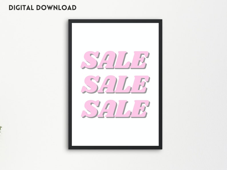 Pink Sale Sign Printable Sale Sign Retail Signage Boutique - Etsy