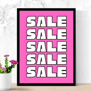 Pink Sale Sign, Boutique Sale Sign, Retail Sale Signage, Printable Sale Sign, Store Discount, Price Reduction, End of Season Clearance Sales