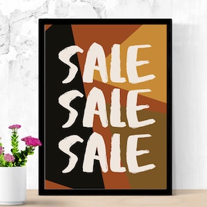 Autumn Sale Sign, Boutique Sale Sign, Retail Store Signage, Printable Sale Poster, Brown Sale Sign, Fall Clearance Sales, Digital Download