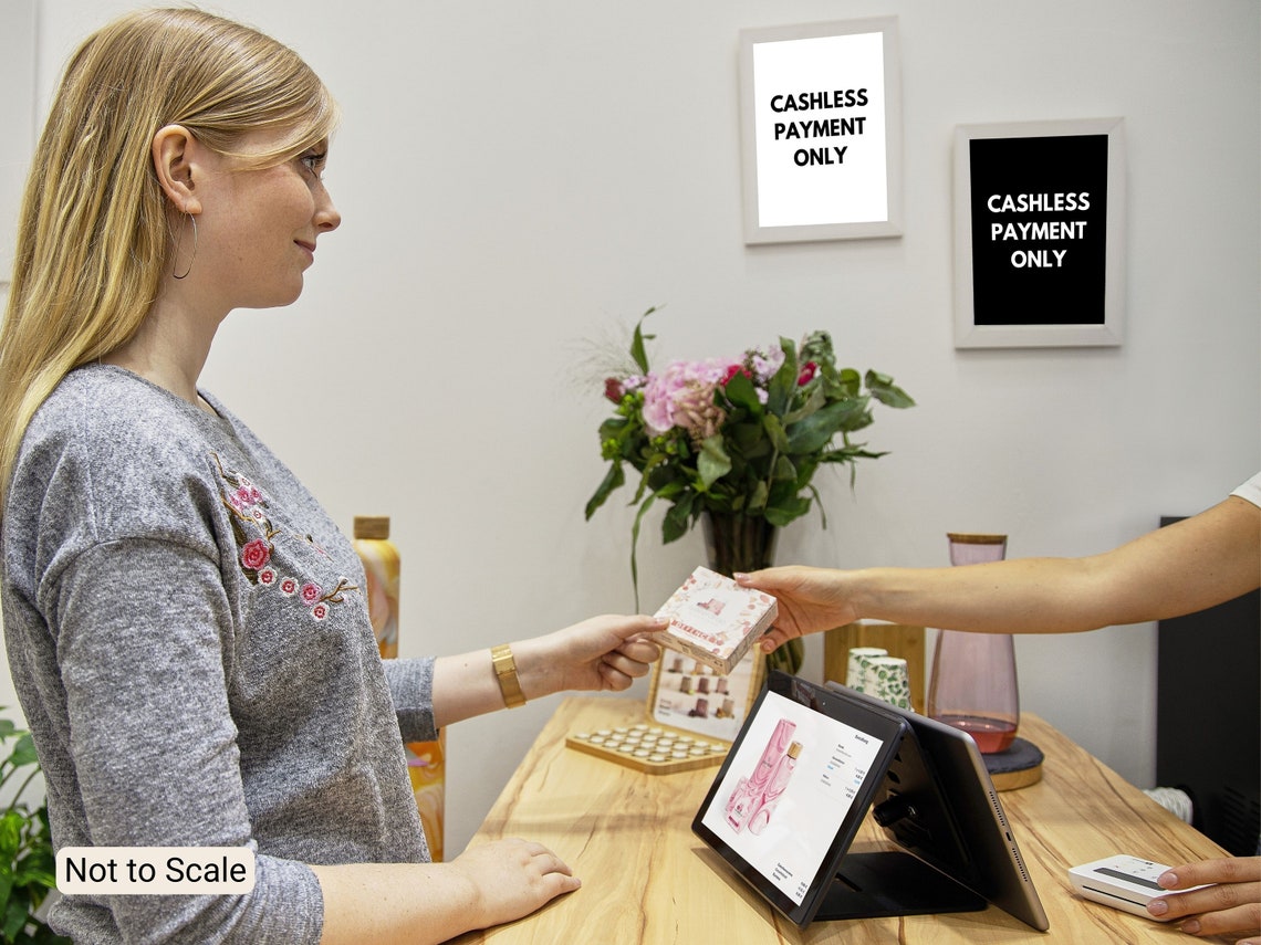 Cashless Payment Sign, Printable Signage for Boutiques Retail Stores ...