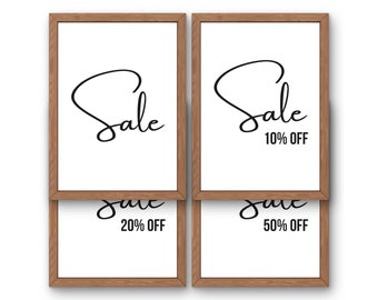 Sale Sign X4 Bundle, 10% 20 50 Percent Off, Price Reduction Retail Signage, Boutique Sale Sign Printable, Fall Summer Clearance Discount
