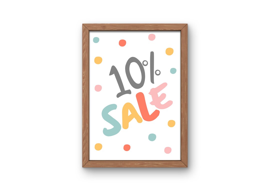 10% Sale Sign Printable Sale Sign Retail Sale Sign Shop - Etsy