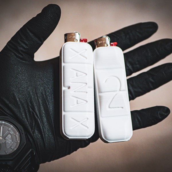 Xanax Lighter Case - Oversized Xanax Bar - Big Xanax Lighter Case - Bic Mini Lighter Case - Xanny Bar Lighter Case - Clipper Case - 420 Gift