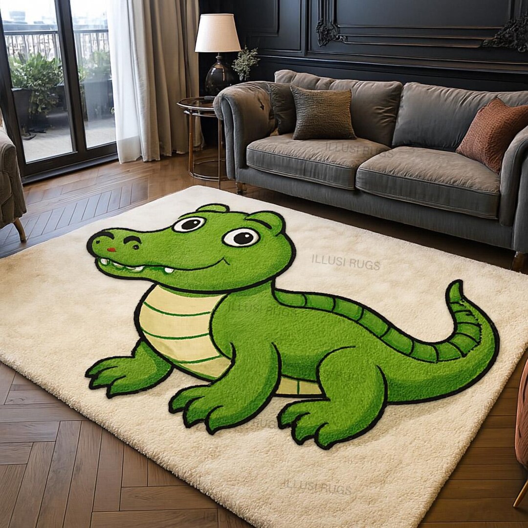 Croods Rug Hand Tufted Crocodile Rug | Soft Kids Playroom Carpet - Etsy