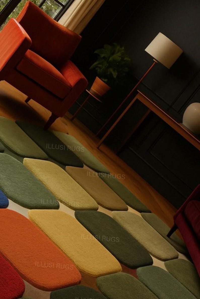 Color Domain Rugs Hand Tufted Modern Color Block Area Rug | Geometric Multi-color ...