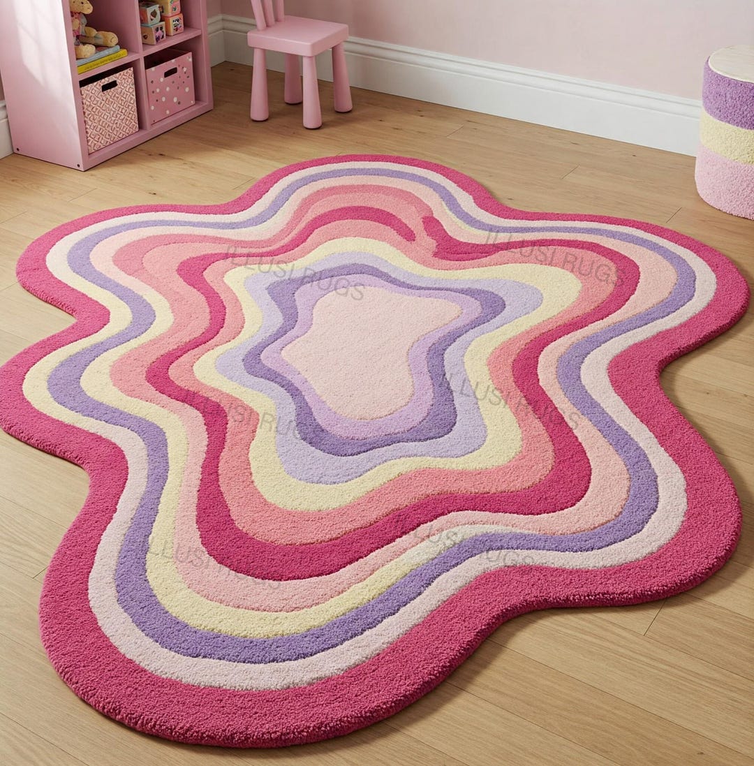 Shpe Rugs Irregular Shape Modern Colourful Hand Tufted Amoeba Wool Area Rug for ...