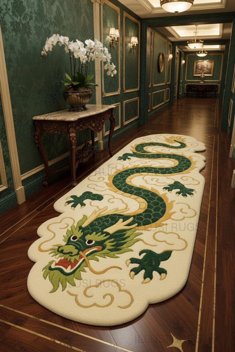 Dragon Rug Irl 3x10,3x12hand-tufted Dragon Runner Rug | Oriental Wool Cloud Carpet ...