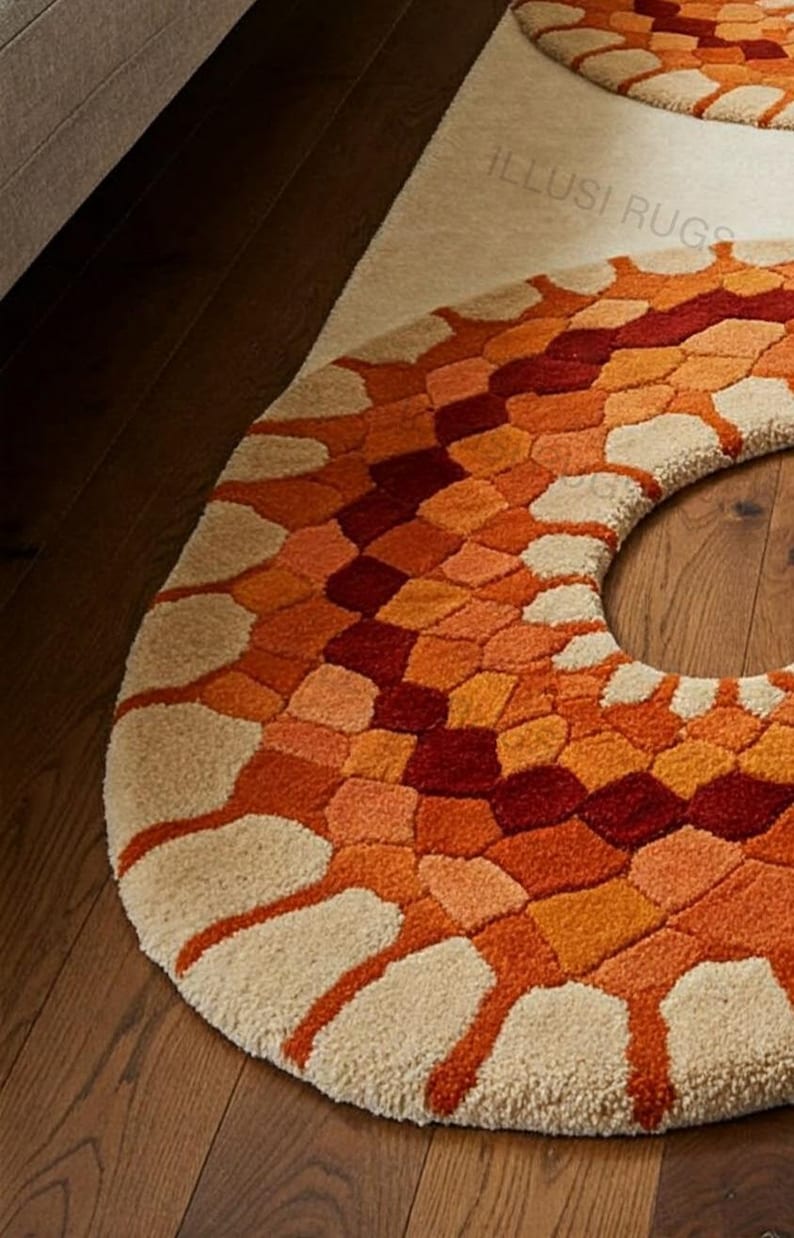3x10fthand-tufted Snake Rug 3X12FT – Bold Serpent Runner for Hallways ...