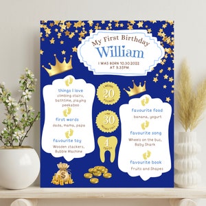 Prince Milestone Birthday Poster, EDITABLE Prince Theme First Birthday Chalkboard sign, Prince 1st birthday poster Instant download template