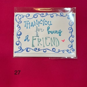 Tarjetas de agradecimiento manuscritas