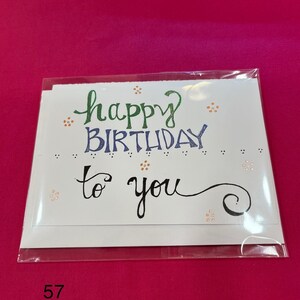 Cartes d'anniversaire manuscrites