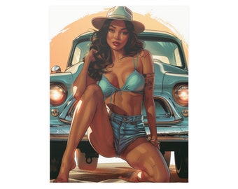 Classic Truck Pin Up Poster