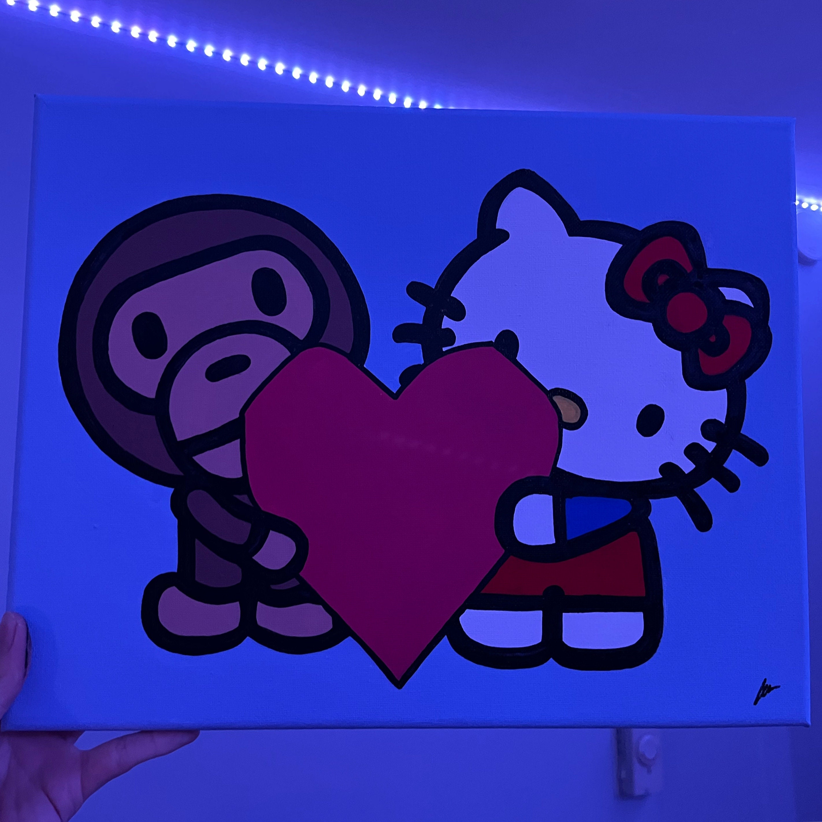 Hello Kitty X Bape Painting Etsy