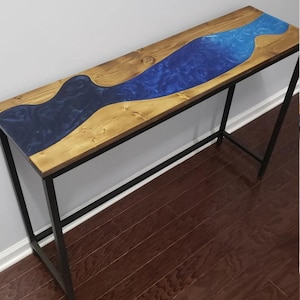 Ocean Wave Console Table, Epoxy Entryway Table Console, Entry way Table, Epoxy Sofa Table, handmade furniture, hallway table, conso table