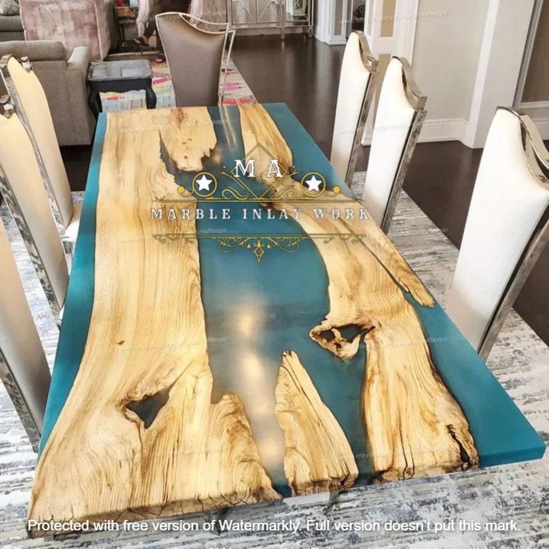 Epoxy Table, Wood Epoxy Dining Room Table Resin River Table, Epoxy
