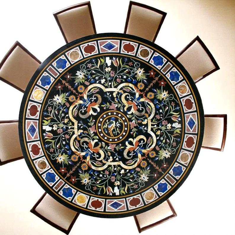 Marble Inlay Coffee Table Top Pietra Dura Living Room Furniture Black Marble Inlay Table Best Housewarming Gifts Ideas