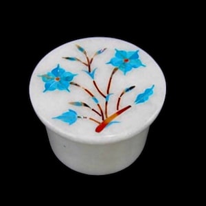 Vintage stone inlay trinket box