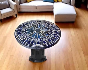 Lapis Lazuli Marble Table Top Handicraft Pietra Dura Work Home Decor,Random Work Lapis Lazuli Stone Rectangle Sofa Table Top